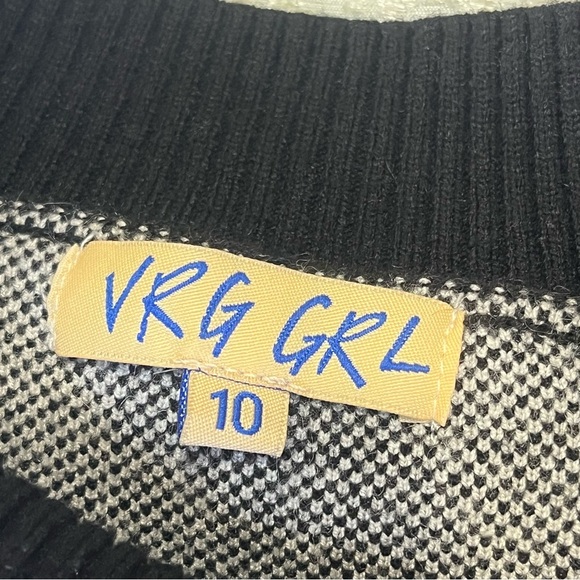 ASOS VRG GRL Verge Girl Abstract Jumper Sweater In Black & White Size 10 - Picture 4 of 7